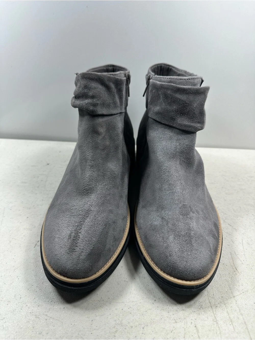 Women’s Ankle Boot - Gray Suede Wedge